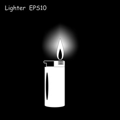 lighter black white image vector isolated object symbol icon black background
