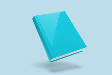 Mock up of a floating book on a color background - 3d rendering