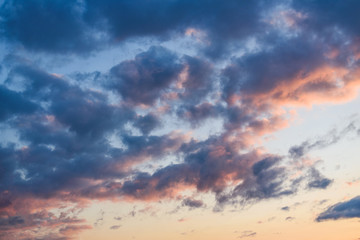 Fototapeta na wymiar Blue sky at sunset