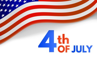 Happy 4th of July USA Independence Day. Template for poster, brochure,greeting card. Vector illustration.