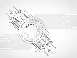 Futuristic clean technology concept, white button and circuit board. hi-tech, engineering .technology background .vector.