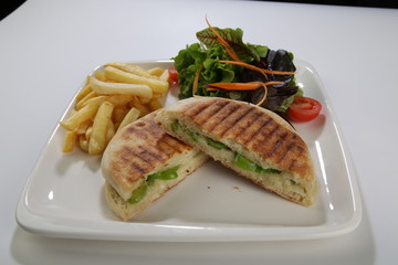 flat bread baked on a griddle toast turkish style street food cuisine with side dishes