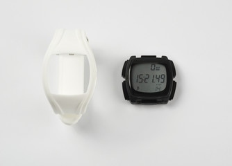 Digital white wrist watch