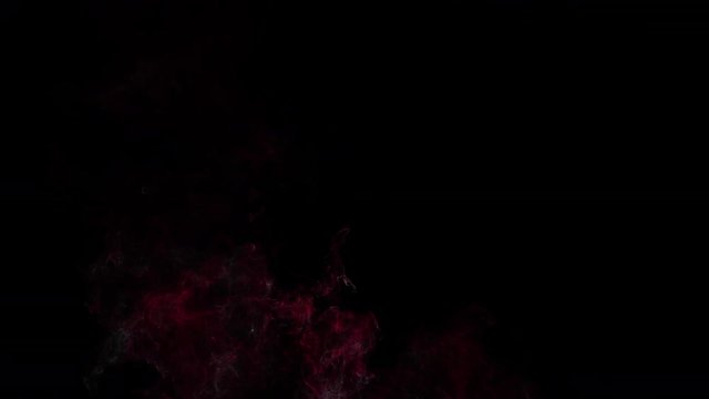 Isolated beautiful fast red smoke comet moves in a circle with transparent background and alpha channel