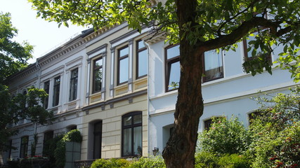 Fototapeta na wymiar Altbaufassaden im Ostertorviertel in Bremen, Altbremer Häuser 