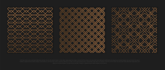 Vector set of design elements, labels and frames for packaging for luxury products in trendy linear style.