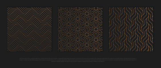 Fototapeta Vector set of design elements, labels and frames for packaging for luxury products in trendy linear style. obraz