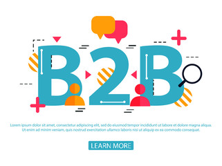 Concept of word B2B. Business to business. illustration conpept for website, banner and mobile