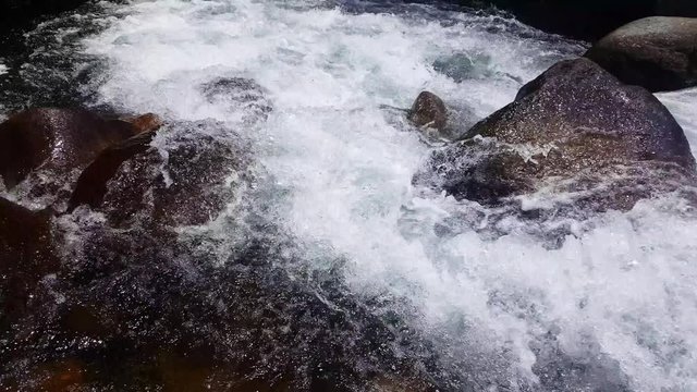 Water aggresive movement in cascade landscape 4k