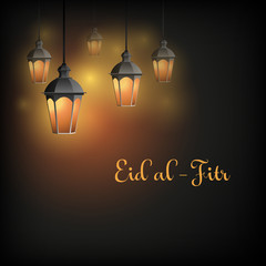 Eid al-Fitr Mubarak, greeting background, eps 10