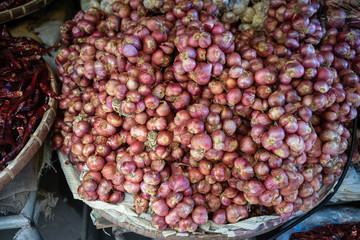 Shallots in the fresh market
