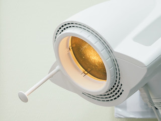 Light therapy machine. Light treatment. Close up