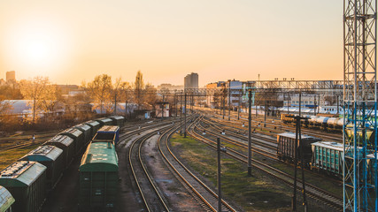 Fototapeta na wymiar Endless railway lines