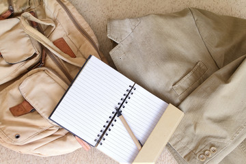 men's suit, bag, flask carelessly abandoned 