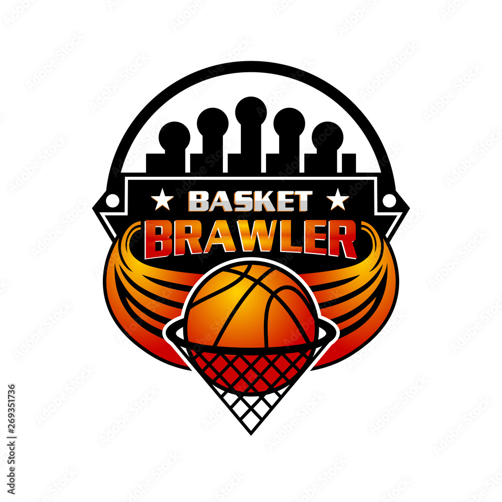 Poster logo of the basketball sport emblem