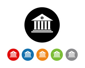 Bank icon Flat symbol vector