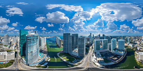 Downtown Miami 360 aerial Panorama