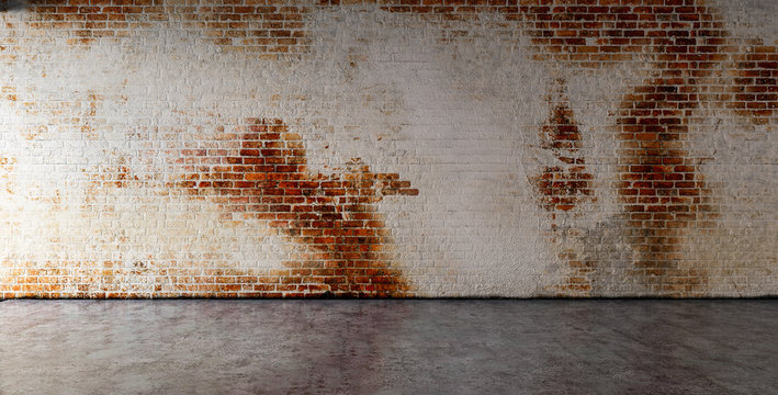 Betonboden mit Ziegelwand