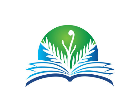 Holistic Organic Medication Book Logo Illustration