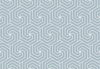 Abstract geometric pattern with stripes, lines. Seamless vector background. White and blue ornament. Simple lattice graphic design