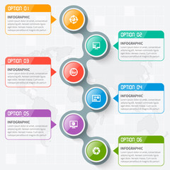 Abstract 3D Paper Infographics. Business template .Vector illustration