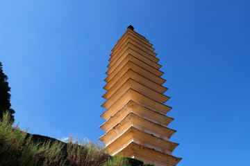 The Three Pagodas (San Ta Si), dating back to the Tang period (618-907 AD), China, Dali, Yunnan,...