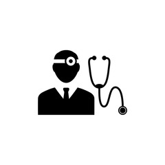 Doctor With Stethoscope icon, logo, sign