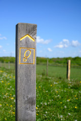 Wooden signposts for footpath and walkway
