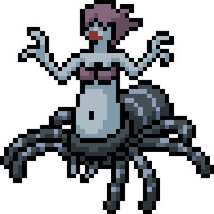 vector pixel art spider monster