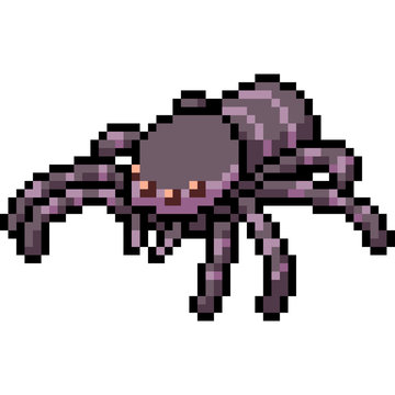 vector pixel art spider monster