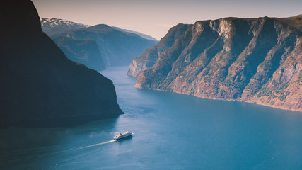 Fjord landscape Aurlandsfjord in Norway