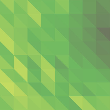 Green abstract low poly triangles background