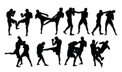 Boxing Sport Silhouettes Activity, art vector design 