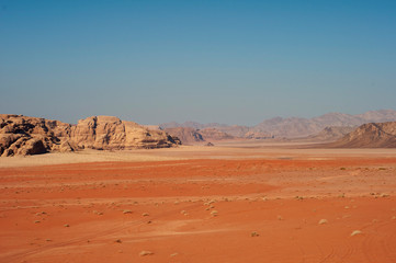 Fototapeta na wymiar wadi rum desert landscape in Jordan