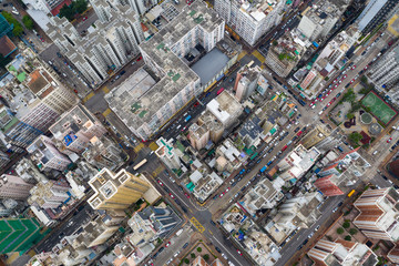 Hong Kong downtown city from top