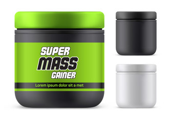 3d mass gainer bottle, realistic protein container