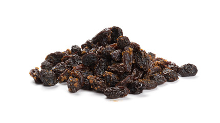 side view raisin on a white background