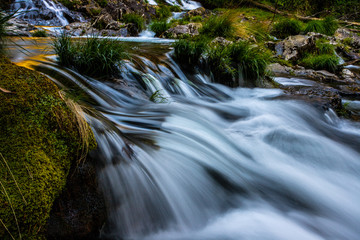 fast flowing water in a cold river
