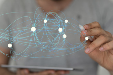 Stack of hands showing unity and teamwork 3d.