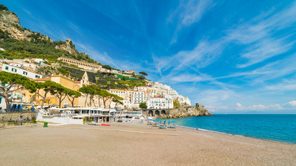 Beautiful seaside town Amalfi in province of Salerno, region of Campania, Italy