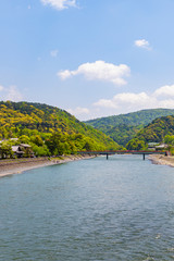 River and bridges in Uji, Kyoto Prefecture, Japan