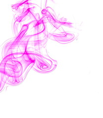 Purple smoke on white background