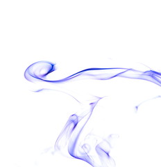 Blue smoke on white background