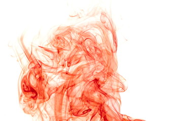 Red smoke on white background