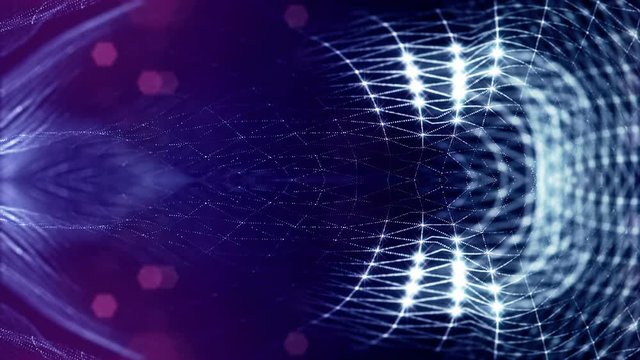 glow particles form sci-fi cosmic background. looped 3d animation. Blue ver 8