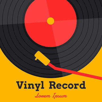 vinyl record music vector with vinyl record word