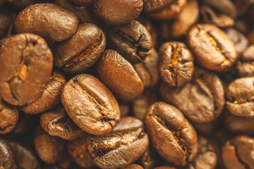 Fresh roasted coffee beans background