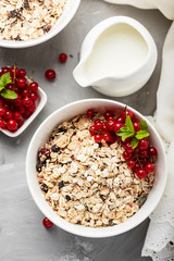 Homemade granola with currant