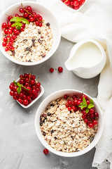 Homemade granola with currant