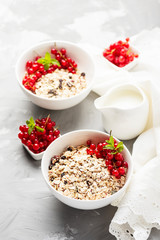 Homemade granola with currant